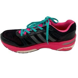 Adidas Supernova Boost Womens 8.5 Black‎ Pink Turq Running Shoes Sneakers